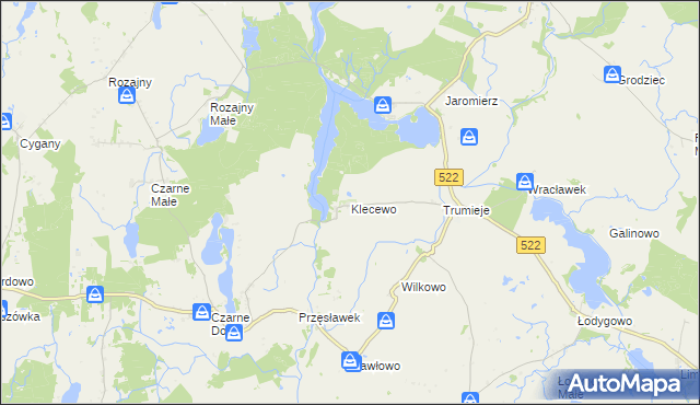 mapa Klecewo gmina Gardeja, Klecewo gmina Gardeja na mapie Targeo