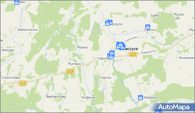 mapa Klęcinko, Klęcinko na mapie Targeo