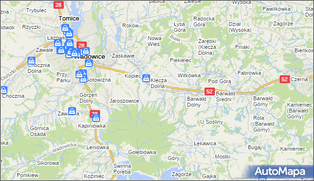 mapa Klecza Górna, Klecza Górna na mapie Targeo