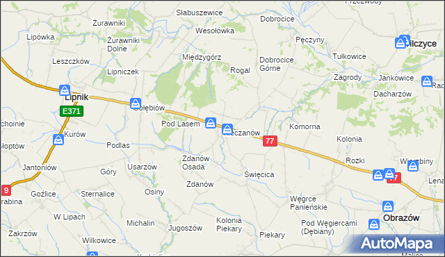 mapa Kleczanów, Kleczanów na mapie Targeo