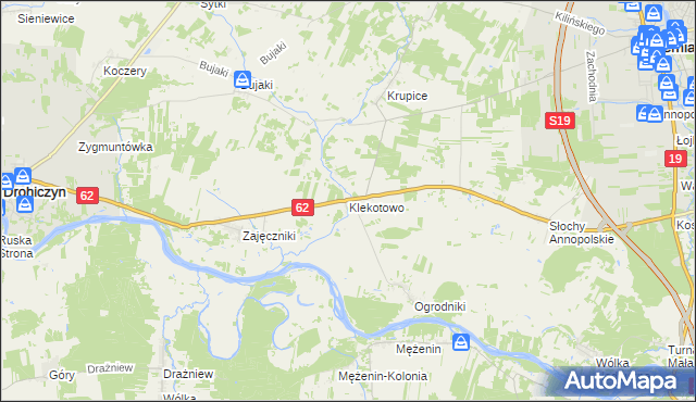 mapa Klekotowo gmina Siemiatycze, Klekotowo gmina Siemiatycze na mapie Targeo