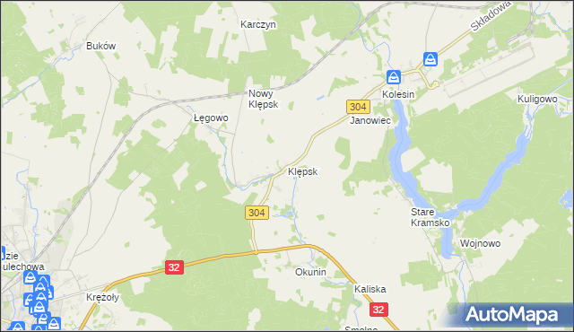 mapa Klępsk, Klępsk na mapie Targeo