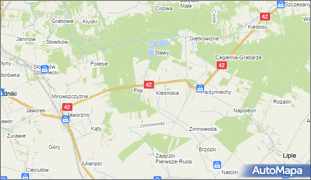 mapa Kleśniska, Kleśniska na mapie Targeo