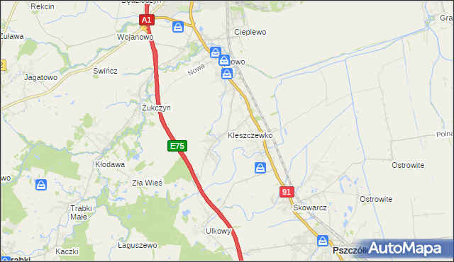 mapa Kleszczewko, Kleszczewko na mapie Targeo