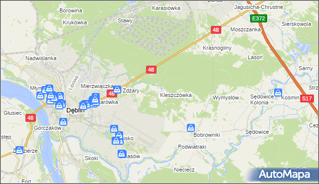 mapa Kleszczówka, Kleszczówka na mapie Targeo
