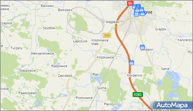 mapa Kliszkowice, Kliszkowice na mapie Targeo