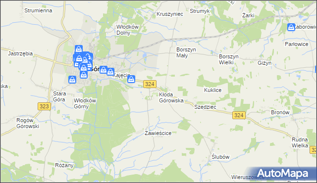 mapa Kłoda Górowska, Kłoda Górowska na mapie Targeo