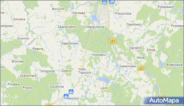 mapa Kłokówko, Kłokówko na mapie Targeo