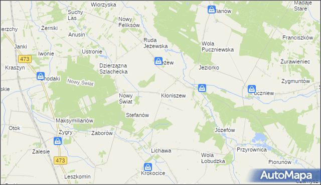 mapa Kłoniszew, Kłoniszew na mapie Targeo