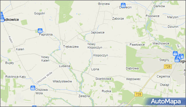 mapa Kłopoczyn, Kłopoczyn na mapie Targeo