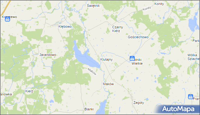 mapa Klutajny, Klutajny na mapie Targeo