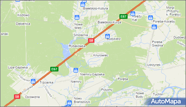 mapa Knurowiec, Knurowiec na mapie Targeo