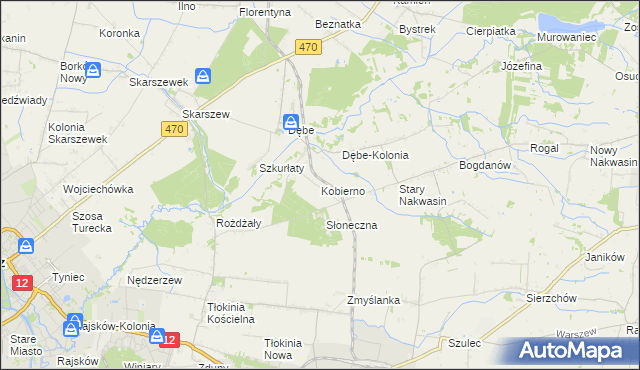 mapa Kobierno gmina Opatówek, Kobierno gmina Opatówek na mapie Targeo