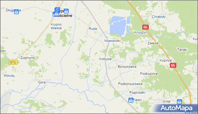 mapa Kobuzie gmina Dobrzyniewo Duże, Kobuzie gmina Dobrzyniewo Duże na mapie Targeo