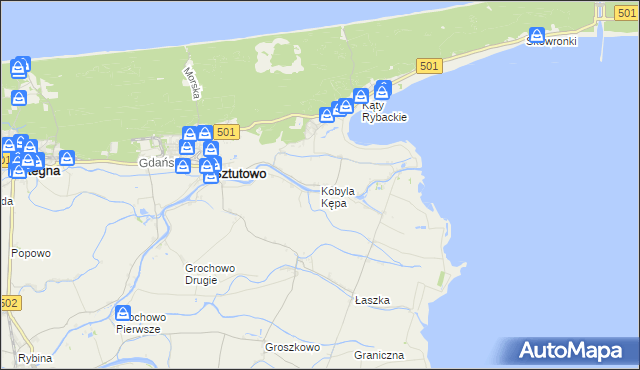 mapa Kobyla Kępa, Kobyla Kępa na mapie Targeo