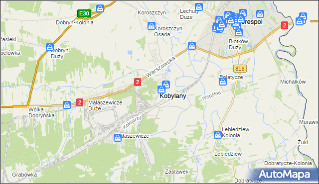 mapa Kobylany gmina Terespol, Kobylany gmina Terespol na mapie Targeo