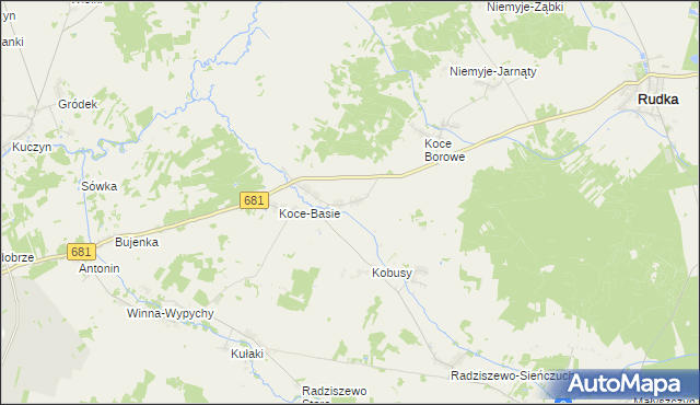 mapa Koce-Schaby, Koce-Schaby na mapie Targeo