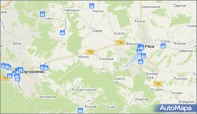 mapa Kocikowa, Kocikowa na mapie Targeo