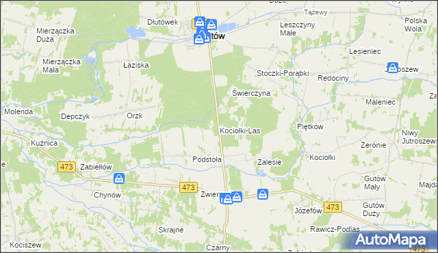 mapa Kociołki-Las, Kociołki-Las na mapie Targeo