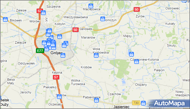 mapa Kociszew gmina Grójec, Kociszew gmina Grójec na mapie Targeo