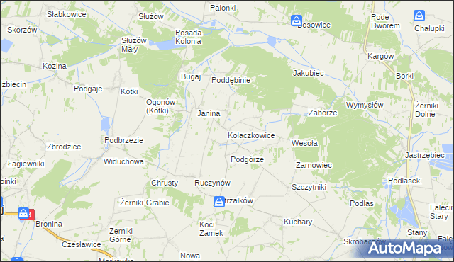 mapa Kołaczkowice gmina Busko-Zdrój, Kołaczkowice gmina Busko-Zdrój na mapie Targeo