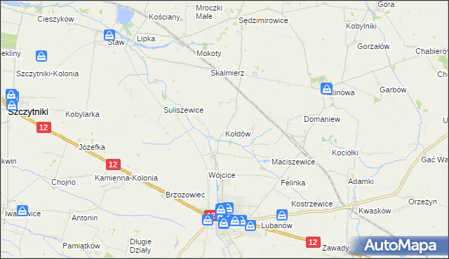 mapa Kołdów, Kołdów na mapie Targeo