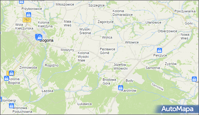 mapa Kolonia Pęcławska, Kolonia Pęcławska na mapie Targeo