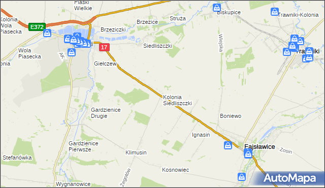 mapa Kolonia Siedliszczki, Kolonia Siedliszczki na mapie Targeo