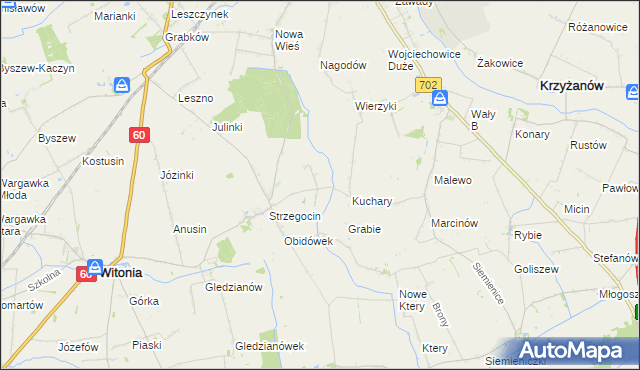 mapa Kolonia Strzegocin, Kolonia Strzegocin na mapie Targeo