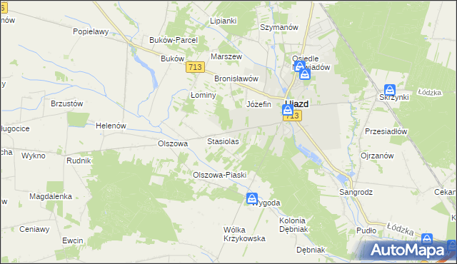 mapa Kolonia Ujazd, Kolonia Ujazd na mapie Targeo