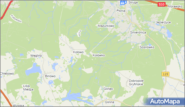 mapa Kołówko, Kołówko na mapie Targeo