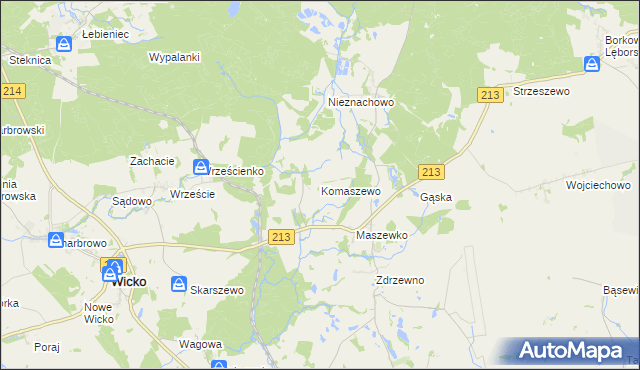mapa Komaszewo, Komaszewo na mapie Targeo