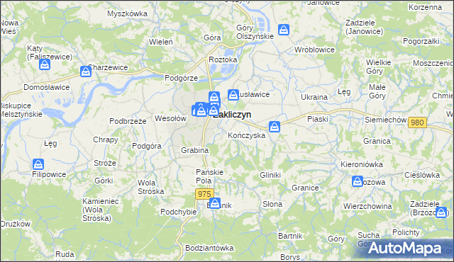 mapa Kończyska, Kończyska na mapie Targeo