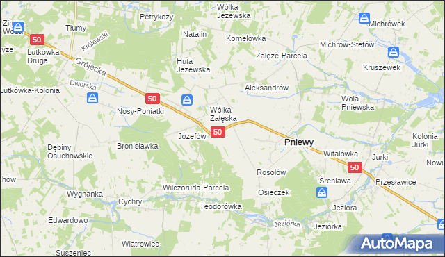 mapa Konie gmina Pniewy, Konie gmina Pniewy na mapie Targeo