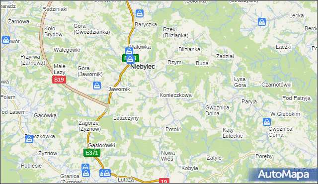 mapa Konieczkowa, Konieczkowa na mapie Targeo