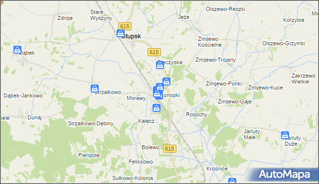 mapa Konopki gmina Stupsk, Konopki gmina Stupsk na mapie Targeo