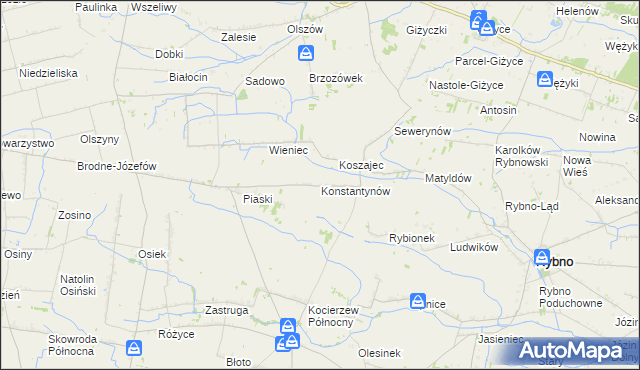 mapa Konstantynów gmina Kocierzew Południowy, Konstantynów gmina Kocierzew Południowy na mapie Targeo