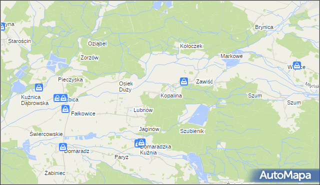 mapa Kopalina gmina Pokój, Kopalina gmina Pokój na mapie Targeo