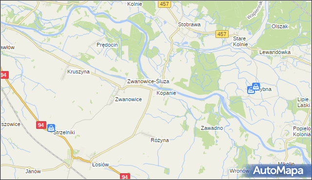 mapa Kopanie gmina Skarbimierz, Kopanie gmina Skarbimierz na mapie Targeo