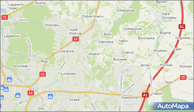 mapa Kopanka gmina Nowosolna, Kopanka gmina Nowosolna na mapie Targeo