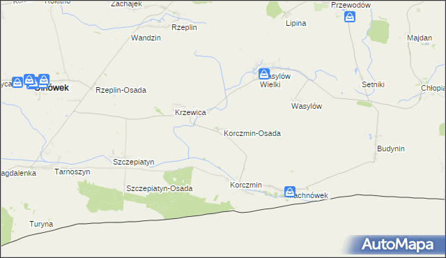 mapa Korczmin-Osada, Korczmin-Osada na mapie Targeo