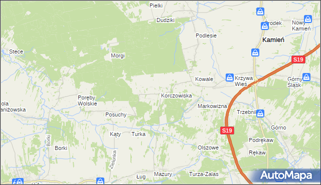 mapa Korczowiska, Korczowiska na mapie Targeo