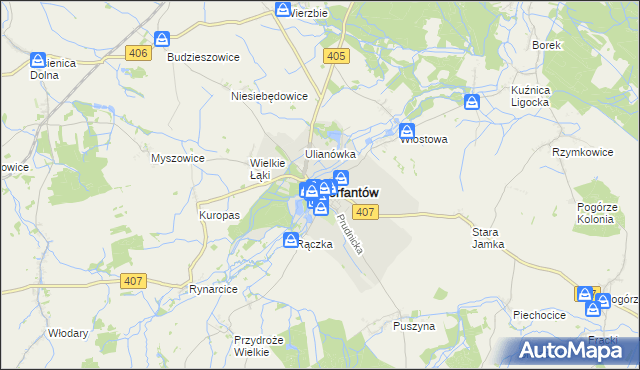 mapa Korfantów, Korfantów na mapie Targeo