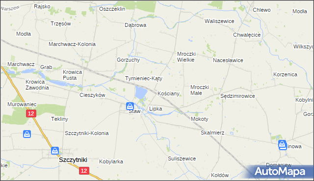 mapa Kościany, Kościany na mapie Targeo