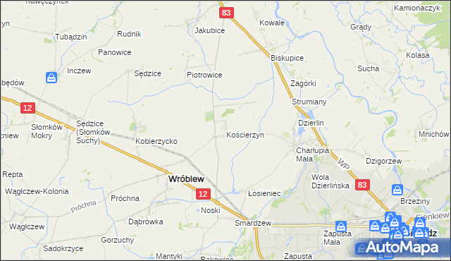 mapa Kościerzyn, Kościerzyn na mapie Targeo