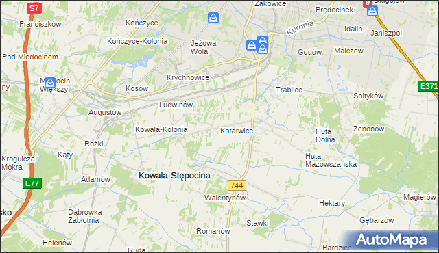 mapa Kotarwice, Kotarwice na mapie Targeo