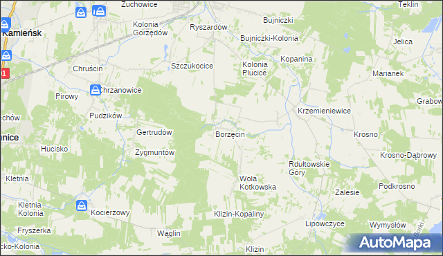 mapa Kotków gmina Gorzkowice, Kotków gmina Gorzkowice na mapie Targeo
