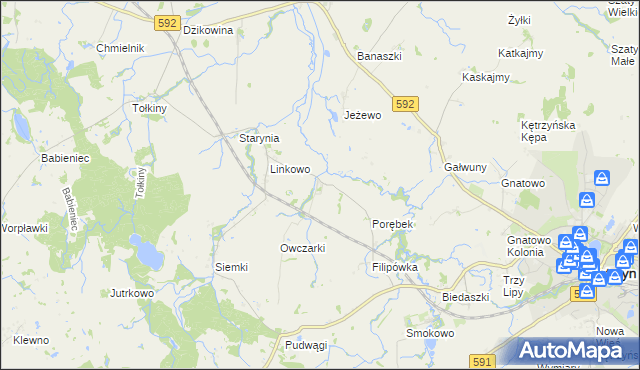 mapa Kotkowo gmina Kętrzyn, Kotkowo gmina Kętrzyn na mapie Targeo