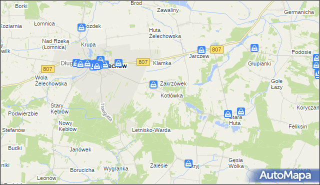 mapa Kotłówka gmina Żelechów, Kotłówka gmina Żelechów na mapie Targeo