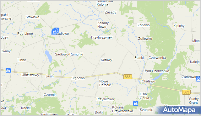 mapa Kotowy, Kotowy na mapie Targeo